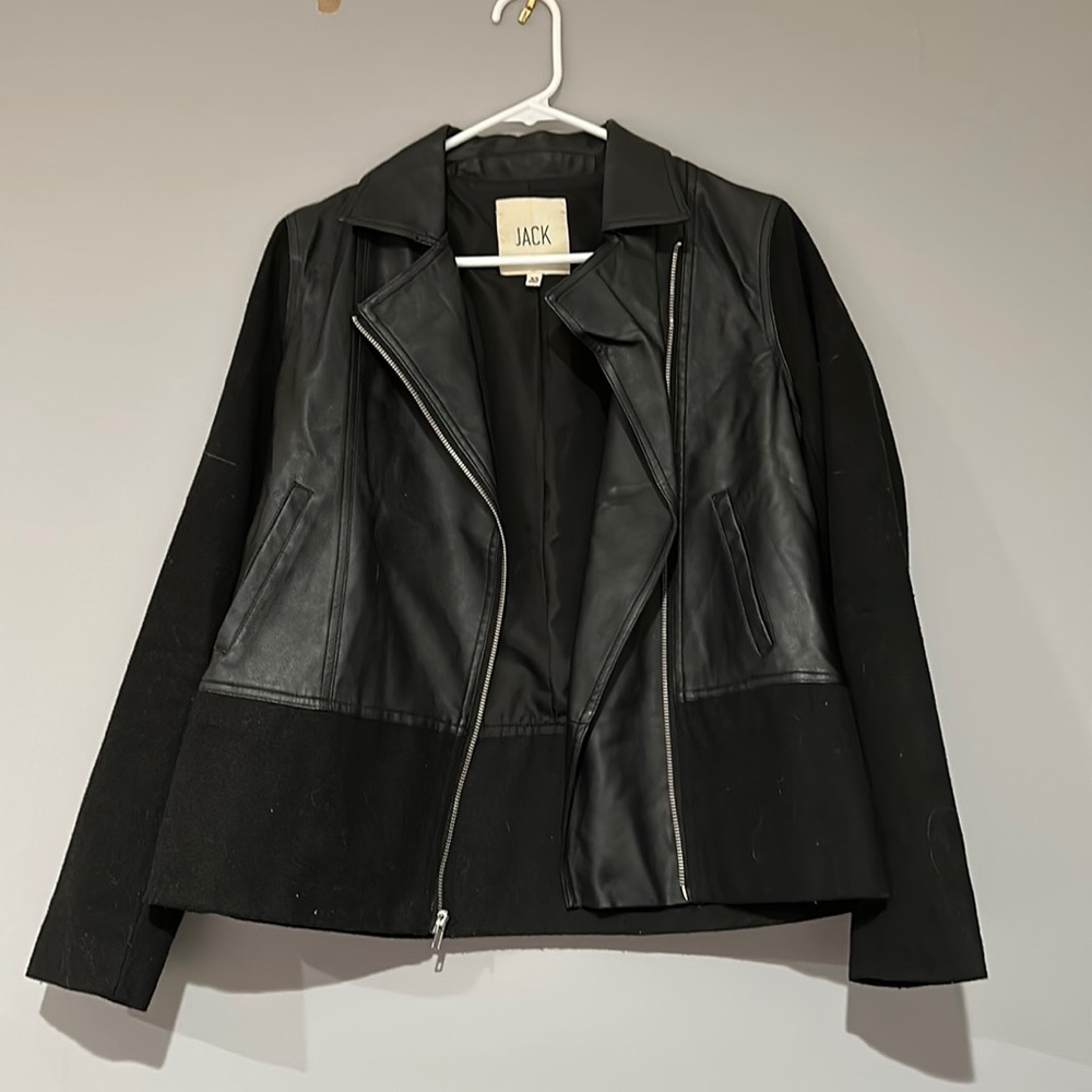 Black Leather Jacket Size XS